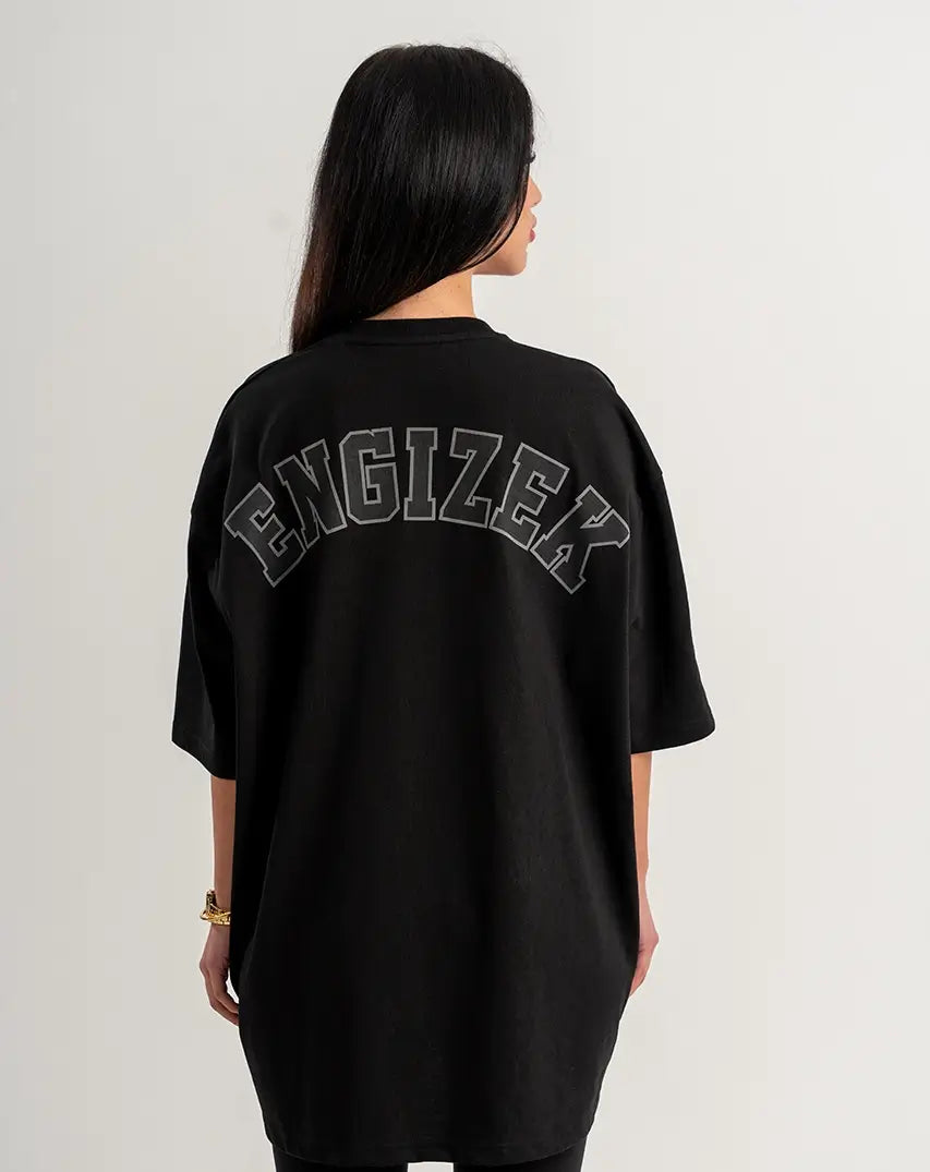 Black T-Shirt with left Logo & Flag