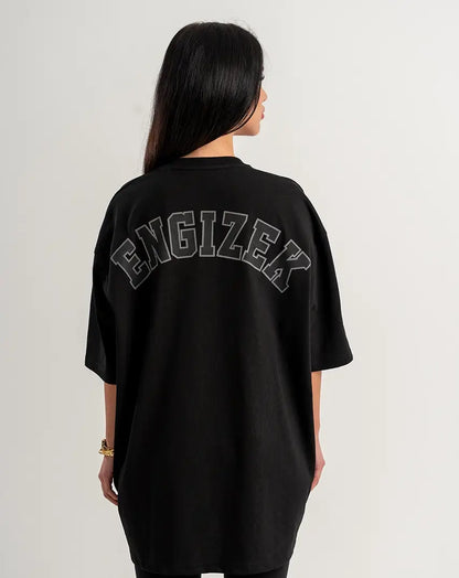 Black T-Shirt with left Logo & Flag