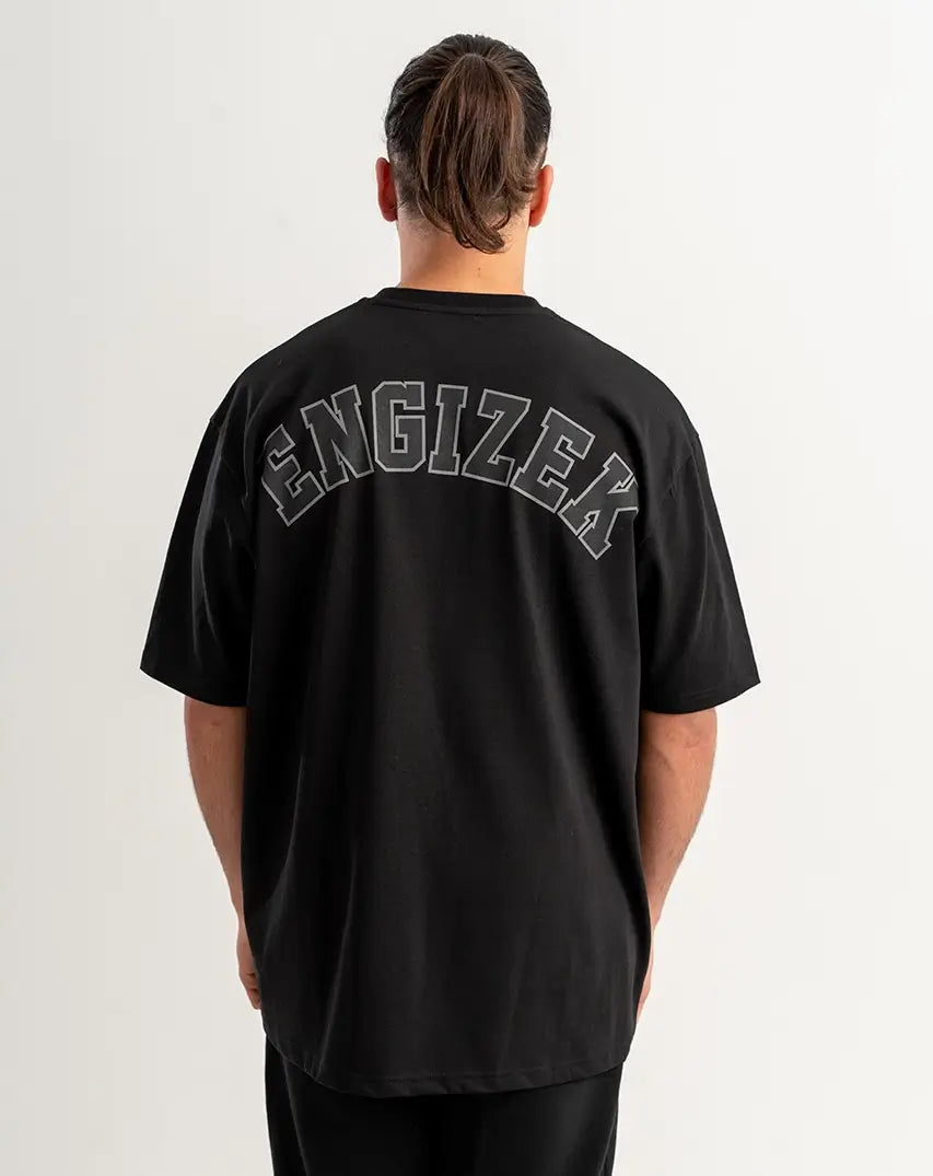 Black T-Shirt with left Logo & Flag