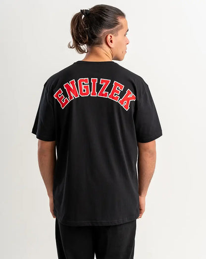 Black T-Shirt with small Print & Flag